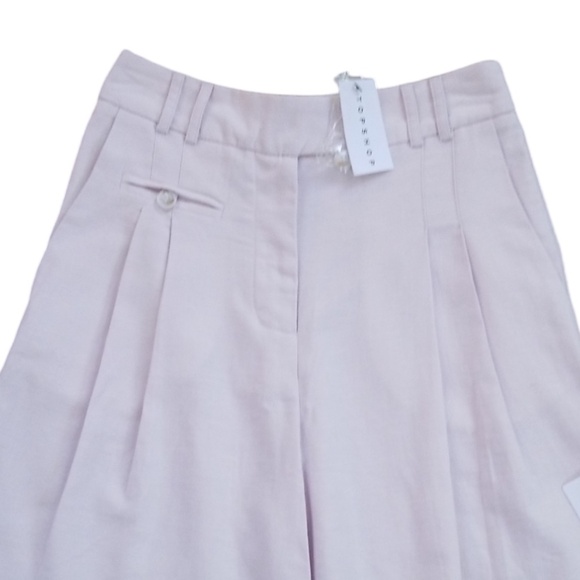 Topshop Pale Lilac Linen Blend High Waist Pleated Longline Shorts Size 2‎ NEW - Picture 5 of 12